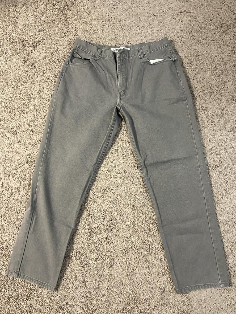 Bugle Boy Jeans Mens 36x32 Gray Denim Gold Crest Series 100% Cotton Classic